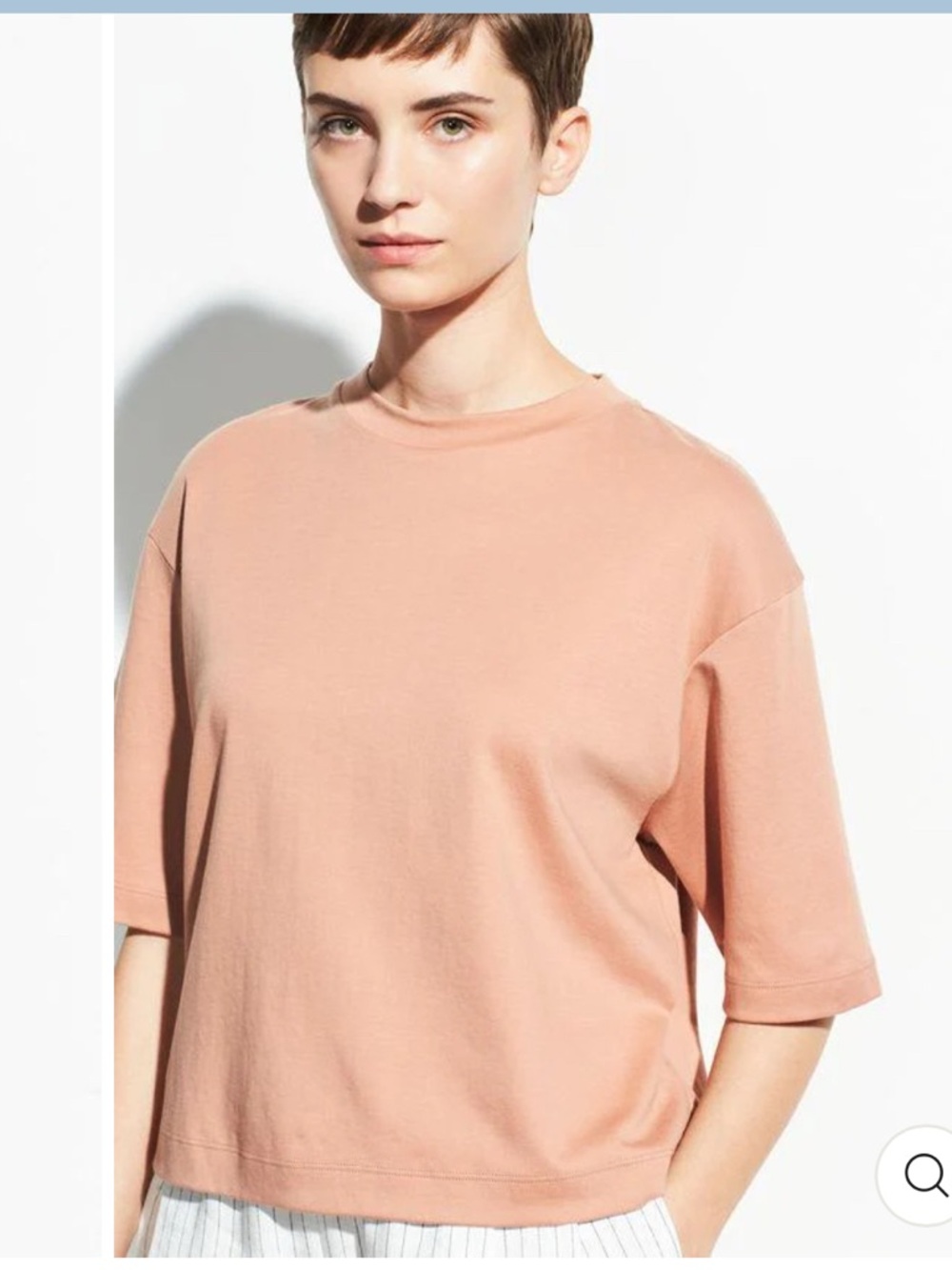 Vince wide sleeve Pima cotton tee in coral size L new